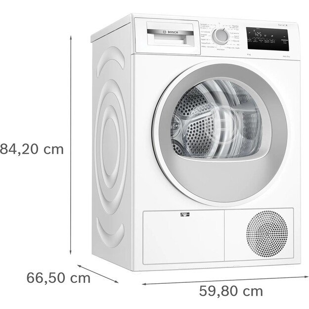 BOSCH WTH85077PL Series 4 Heat Pump Washer Dryer 8kg White 3