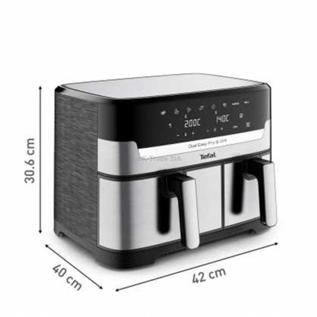 TEFAL Fryer | EY905D10 | Capacity 5.2+3.1 L | Hot air technology | Stainless Steel/Black 1