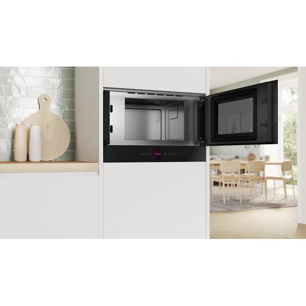 Bosch Serie 8 BFR7221B1 microwave Black Solo microwave Built-in 21 L 900 W 1