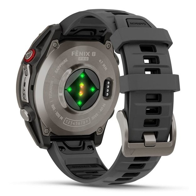 Garmin fēnix 8 Pro 3.56 cm (1.4 ) AMOLED 47 mm Digital 454 x 454 pixels Touchscreen Graphite, Titanium Wi-Fi GPS (satellite)