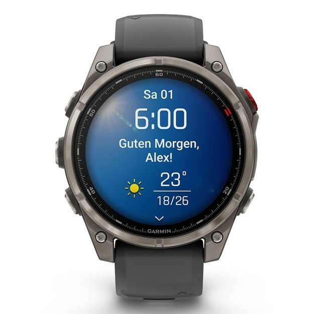 Garmin fēnix 8 Pro 3.56 cm (1.4 ) AMOLED 47 mm Digital 454 x 454 pixels Touchscreen Graphite, Titanium Wi-Fi GPS (satellite)