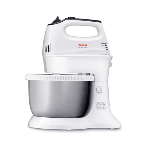 TEFAL HT312138 Quickmix | Hand Mixer | 300 W | Number of speeds 5 | Turbo mode | White/Stainless steel