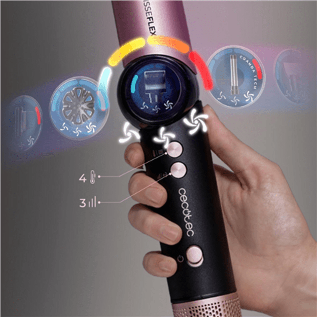 Cecotec Styling Brush | AirGlam 14in1 Flex Black | Ion conditioning | Barrel diameter 32 mm/35 mm | 1400 W | Black