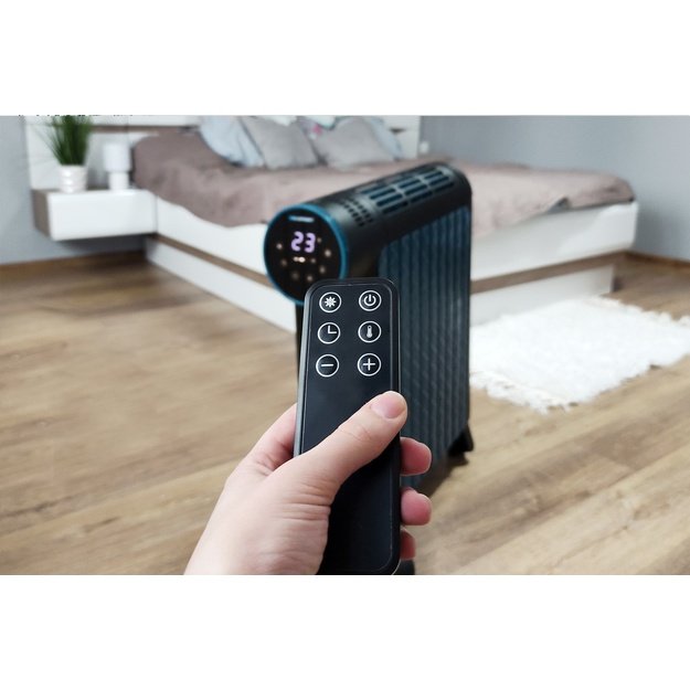 Blaupunkt HOR811 electric space heater Indoor Black, Blue 2500 W Oil electric space heater