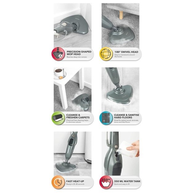 Beldray BEL01986VDE Clean and Refresh Steam Cleaner