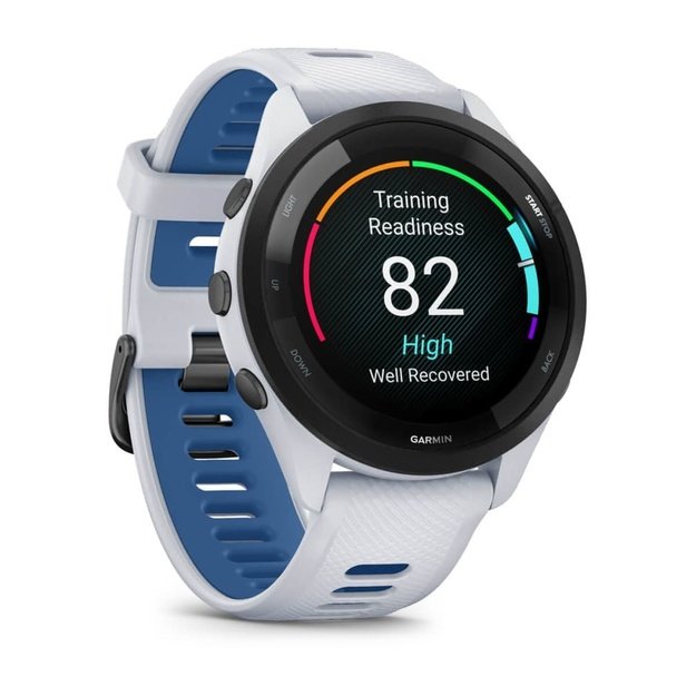 Garmin Forerunner 265 3.3 cm (1.3 ) AMOLED 46 mm Digital 416 x 416 pixels Touchscreen Black, White Wi-Fi GPS (satellite)
