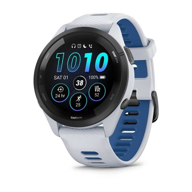 Garmin Forerunner 265 3.3 cm (1.3 ) AMOLED 46 mm Digital 416 x 416 pixels Touchscreen Black, White Wi-Fi GPS (satellite)