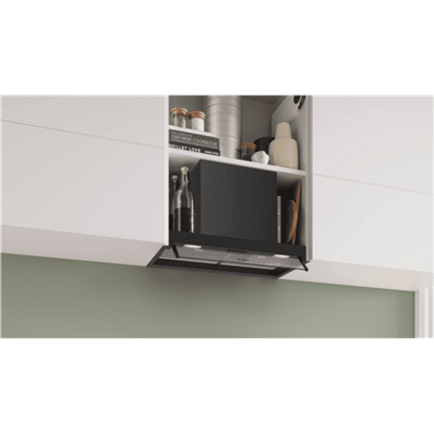 Bosch DBB65CC60 | Hood | Canopy | Energy efficiency class B | Width 60 cm | Mechanical | 582 m&sup3;/h | Matte Black | LED
