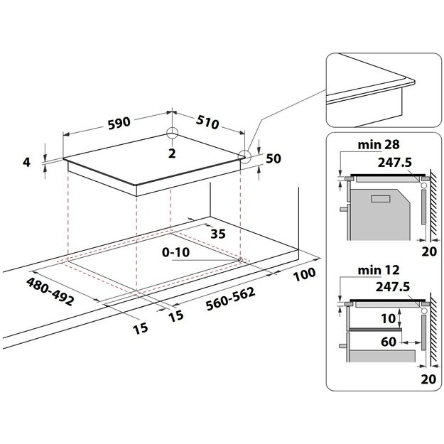 Įmontuojama indukcinė kaitlentė Whirlpool WF S5060 CPBF