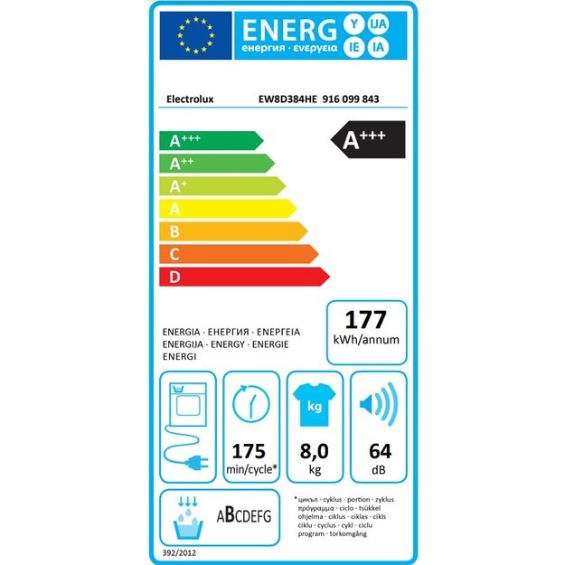 Džiovyklė Electrolux EW8D384HE