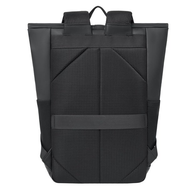 Rivacase Eden backpack Roll top backpack Black Polyester, PU leather