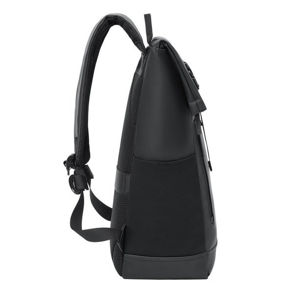 Rivacase Eden backpack Roll top backpack Black Polyester, PU leather