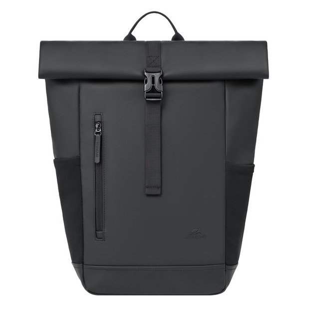 Rivacase Eden backpack Roll top backpack Black Polyester, PU leather