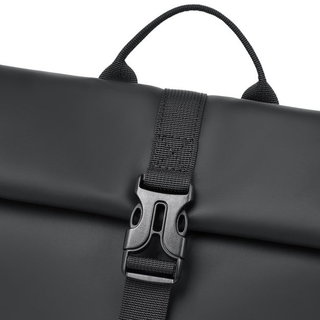 Rivacase Eden backpack Roll top backpack Black Polyester, PU leather