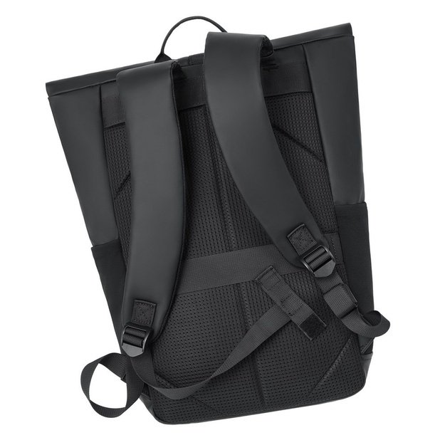 Rivacase Eden backpack Roll top backpack Black Polyester, PU leather