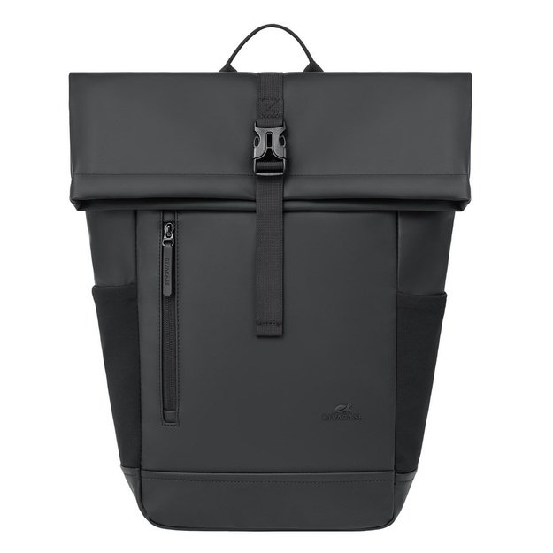 Rivacase Eden backpack Roll top backpack Black Polyester, PU leather