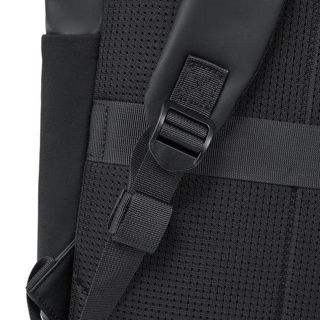 Rivacase Eden backpack Roll top backpack Black Polyester, PU leather