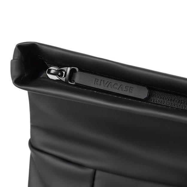 Rivacase Eden backpack Roll top backpack Black Polyester, PU leather