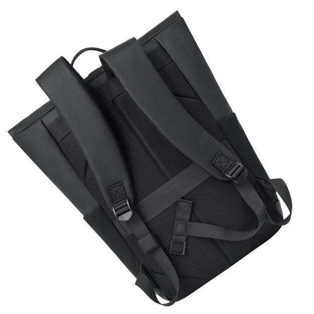 Rivacase Eden backpack Roll top backpack Black Polyester, PU leather