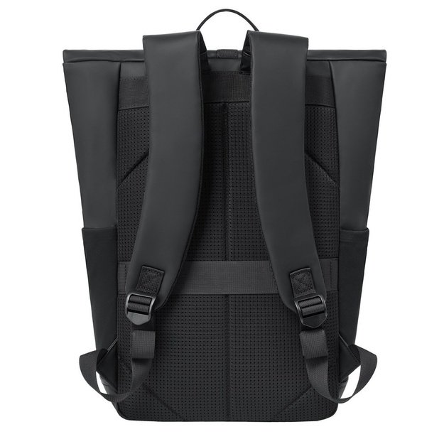 Rivacase Eden backpack Roll top backpack Black Polyester, PU leather