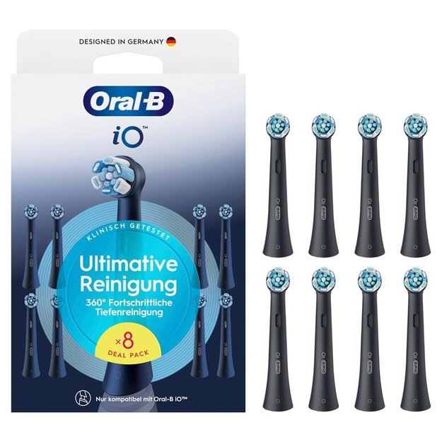 Braun Oral-B Replacement brush heads iO Ultimate Clean black 8 pcs
