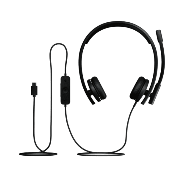Logitech H570e Stereo MS Teams Laidinės ausinės USB-C, Juoda