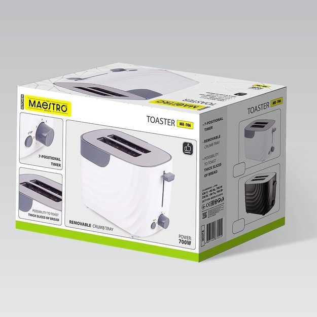 Maestro MR-706-White Toaster White