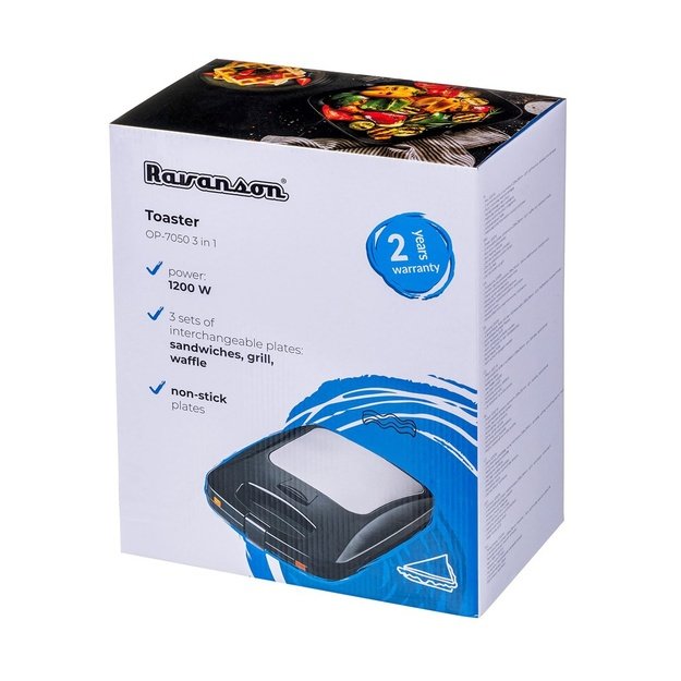 Toaster Ravanson OP-7050 Black, Silver 1200 W