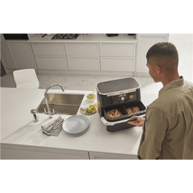 NINJA | Double Air Fryer | AF500EU Foodi FlexDrawer | Power 2470 W | Capacity 10.4 L | Black