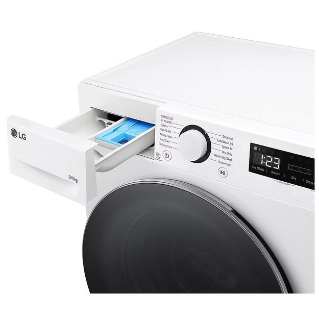 LG | Washing machine with dryer | F2DR509S1W | Energy efficiency class A | Front loading | Washing capacity 9 kg | 1200 RPM | D