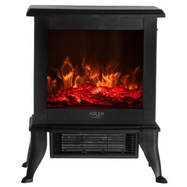 Electric fireplace | 2 heating levels: 1000W / 1800W | 3D flame effect | Thermostat Adler