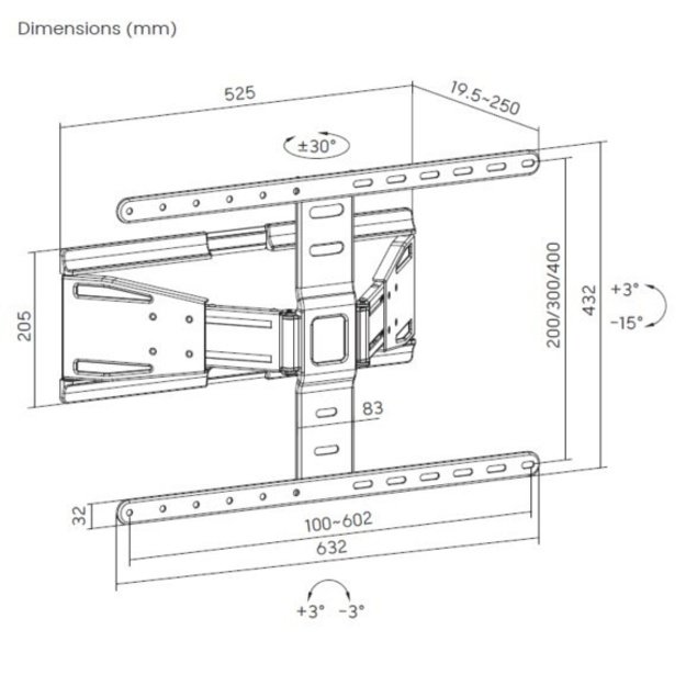 Equip 43 -90  Ultra-Slim Full Motion TV Wall Mount Bracket