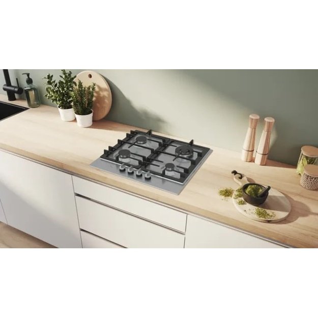 Bosch Serie 6 PCH6A5I90 hob Stainless steel Built-in 60 cm Gas 4 zone(s)