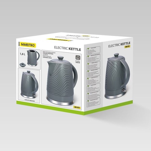 Maestro MR-078 Electric kettle 1.8 l Grey
