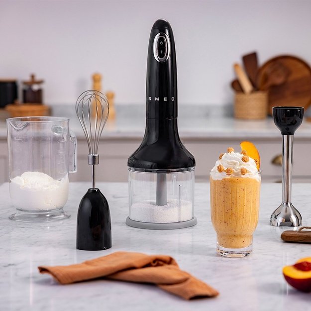 Smeg HBF03BLEU blender Immersion blender 700 W Black, Stainless steel