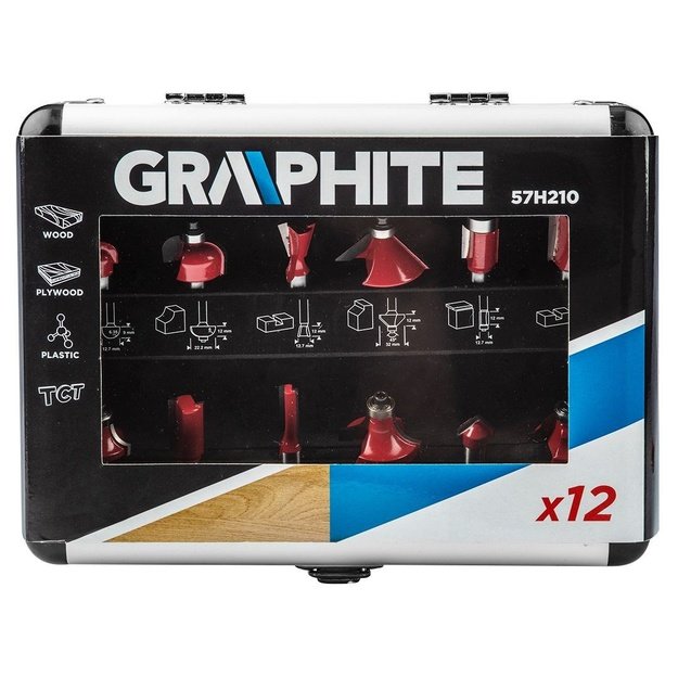 Carbide cutters, 8 mm shank, set of 12 pcs.