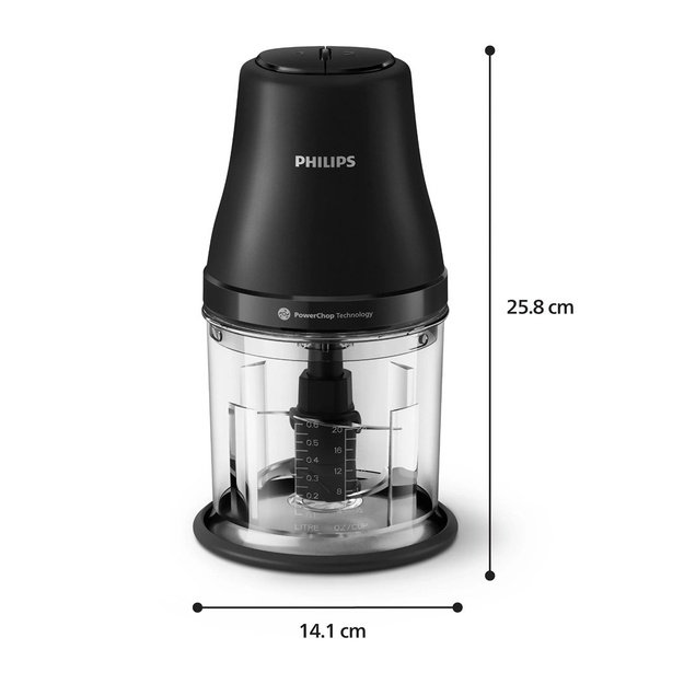 Philips HR1501/00 electric food chopper 1 L 450 W Black