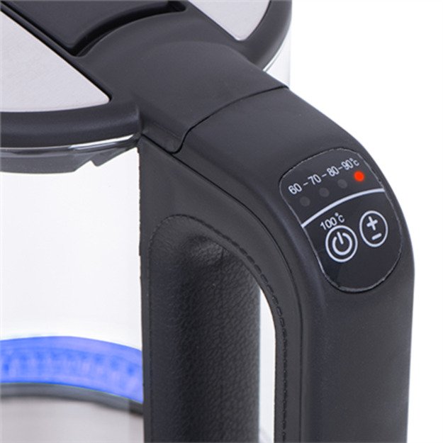 Mesko | Kettle | MS 1301b | Electric | 1850 W | 1.7 L | Glass/Stainless steel | 360&deg; rotational base | Black 1