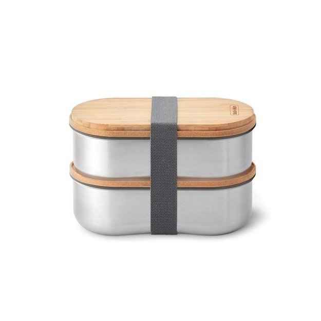 Set of 2 steel lunch boxes, grey
