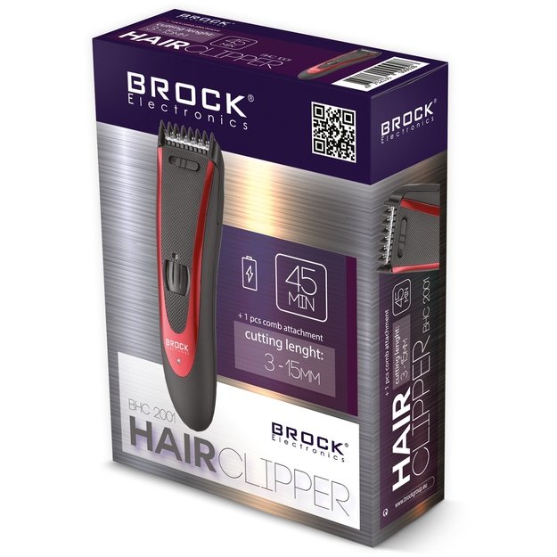 Brock BHC 2001 Hair Clipper, Black/Red