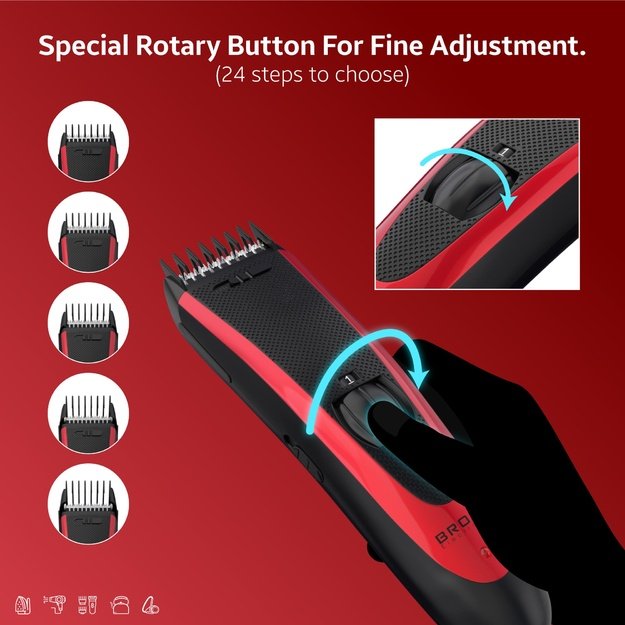 Brock BHC 2001 Hair Clipper, Black/Red