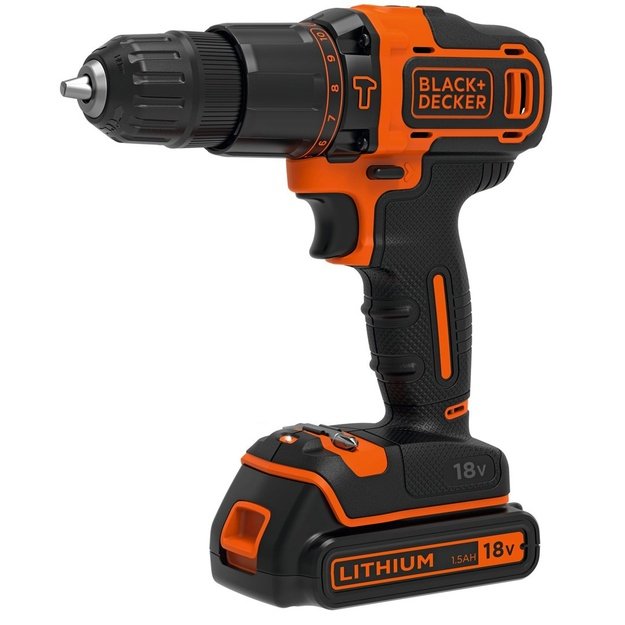 BLACK & DECKER Cordless Drill/Driver | BDCHD18KB-QW | 18 V | 2x1.5 Ah | Li-Ion