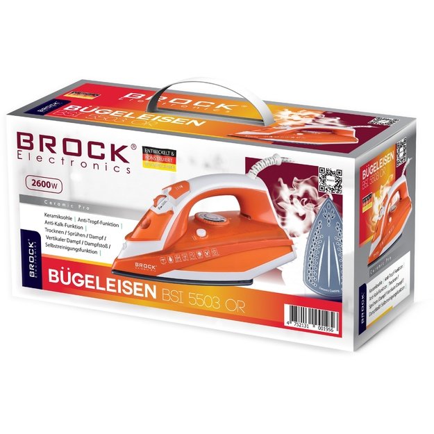 Brock BSI 5503 OR Steam Iron 2600W, Orange
