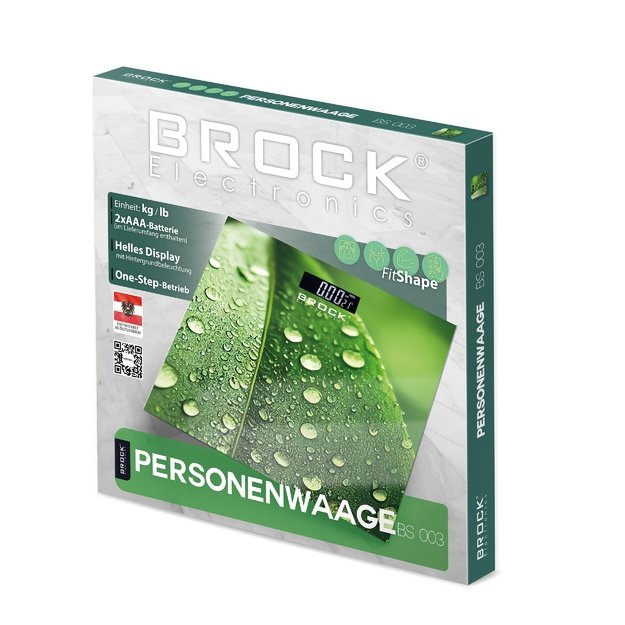 Brock BS 003 Bathroom Scale, 2xAAA Battery (included)