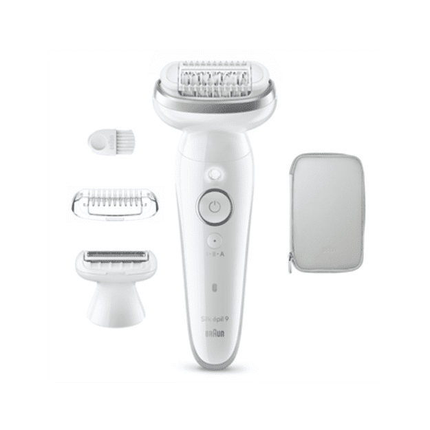 Braun Silk-&eacute;pil 9 SES9-030 Epilator, Wet & Dry, White/Silver