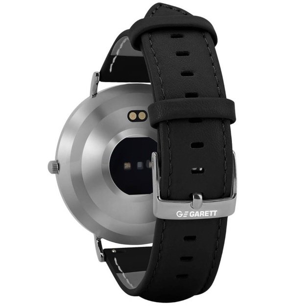 I&scaron;manusis laikrodis su lietuvi&scaron;ku meniu Garett Verona silver-black leather