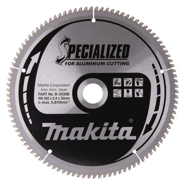 Pjovimo diskas MAKITA 260x2,4x30mm 100T -5 &deg;