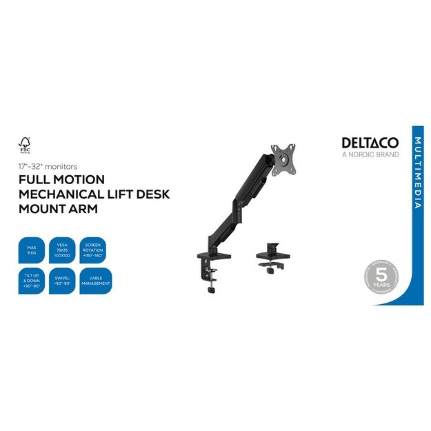 Deltaco ARM-534-B TV mount/stand 81.3 cm (32 ) Black