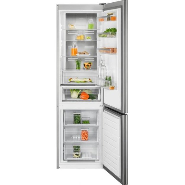 201 cm auk&scaron;čio  balto stiklo durimis No Frost &scaron;aldytuvas su &scaron;aldikliu Electrolux LNT7ME36G2