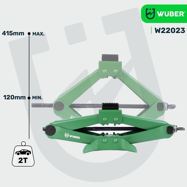 WUBER W22023 scissor car jack 2T 120-415 mm
